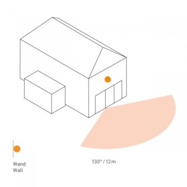 Steinel Bewegungsmelder IS 130-2 weiß, 130° Bewegungssensor, 12 m Reichweite, für den Innen- und Außenbereich, IP 54, 6603